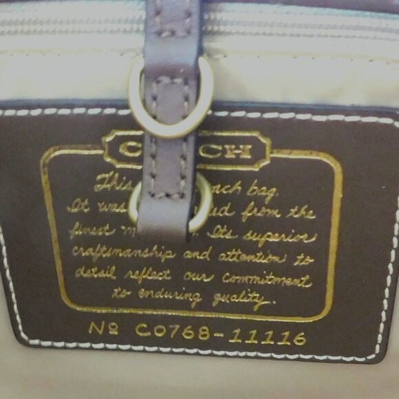 Medium Army Green Camouflage Signature "C" Coach Tote Handbag Purse - Picture 12 of 15